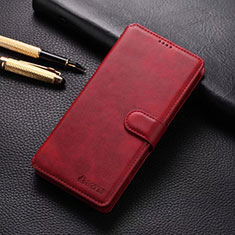 Funda de Cuero Cartera con Soporte Carcasa T04 para Xiaomi Redmi Note 8 Pro Rojo