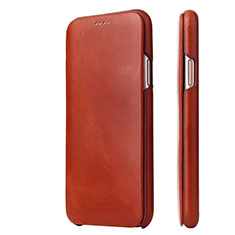 Funda de Cuero Cartera con Soporte Carcasa T05 para Apple iPhone 11 Pro Marron