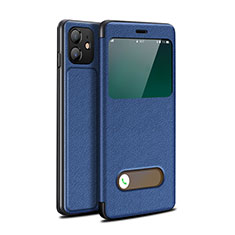 Funda de Cuero Cartera con Soporte Carcasa T05 para Apple iPhone 12 Mini Azul