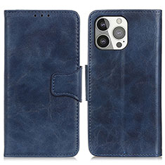 Funda de Cuero Cartera con Soporte Carcasa T05 para Apple iPhone 14 Pro Max Azul