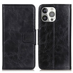 Funda de Cuero Cartera con Soporte Carcasa T05 para Apple iPhone 14 Pro Max Negro