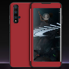 Funda de Cuero Cartera con Soporte Carcasa T05 para Huawei Honor 20 Rojo