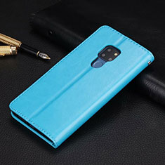 Funda de Cuero Cartera con Soporte Carcasa T05 para Huawei Mate 20 X 5G Azul Cielo