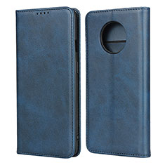 Funda de Cuero Cartera con Soporte Carcasa T05 para OnePlus 7T Azul