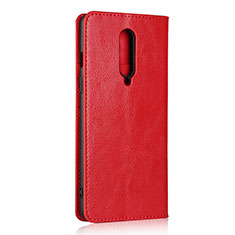 Funda de Cuero Cartera con Soporte Carcasa T05 para OnePlus 8 Rojo