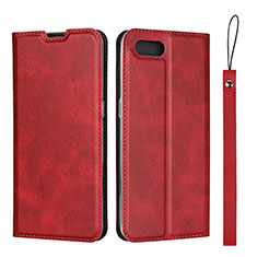 Funda de Cuero Cartera con Soporte Carcasa T05 para Oppo R15X Rojo