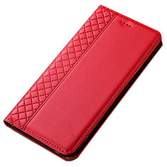 Funda de Cuero Cartera con Soporte Carcasa T05 para Samsung Galaxy A70S Rojo