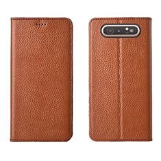 Funda de Cuero Cartera con Soporte Carcasa T05 para Samsung Galaxy A80 Naranja