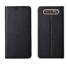 Funda de Cuero Cartera con Soporte Carcasa T05 para Samsung Galaxy A90 4G Negro