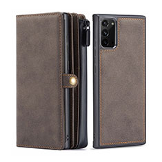 Funda de Cuero Cartera con Soporte Carcasa T05 para Samsung Galaxy Note 20 5G Marron