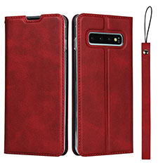 Funda de Cuero Cartera con Soporte Carcasa T05 para Samsung Galaxy S10 5G Rojo