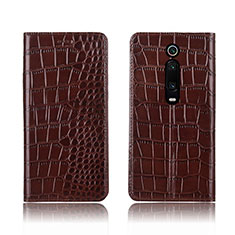 Funda de Cuero Cartera con Soporte Carcasa T05 para Xiaomi Mi 9T Marron