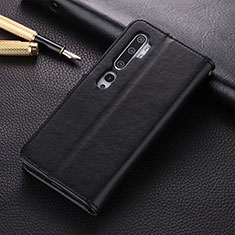 Funda de Cuero Cartera con Soporte Carcasa T05 para Xiaomi Mi Note 10 Pro Negro