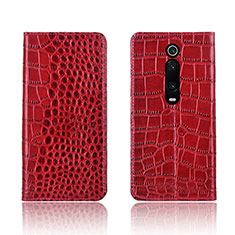 Funda de Cuero Cartera con Soporte Carcasa T05 para Xiaomi Redmi K20 Pro Rojo