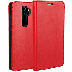 Funda de Cuero Cartera con Soporte Carcasa T05 para Xiaomi Redmi Note 8 Pro Rojo