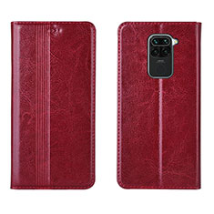 Funda de Cuero Cartera con Soporte Carcasa T05 para Xiaomi Redmi Note 9 Rojo