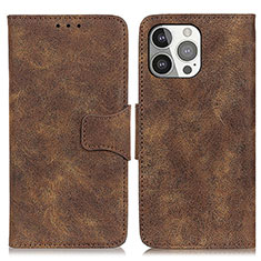 Funda de Cuero Cartera con Soporte Carcasa T06 para Apple iPhone 13 Pro Marron