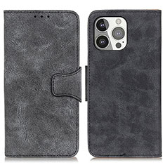 Funda de Cuero Cartera con Soporte Carcasa T06 para Apple iPhone 15 Pro Max Negro