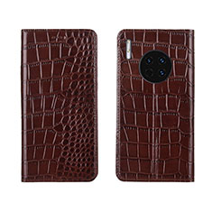 Funda de Cuero Cartera con Soporte Carcasa T06 para Huawei Mate 30 5G Marron