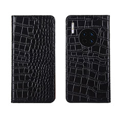 Funda de Cuero Cartera con Soporte Carcasa T06 para Huawei Mate 30 Pro 5G Negro