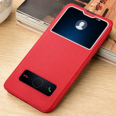 Funda de Cuero Cartera con Soporte Carcasa T06 para Huawei Nova 6 Rojo