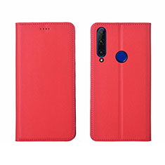 Funda de Cuero Cartera con Soporte Carcasa T06 para Huawei P Smart+ Plus (2019) Rojo