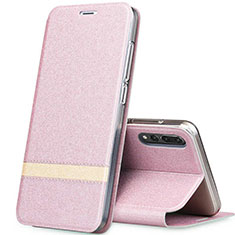 Funda de Cuero Cartera con Soporte Carcasa T06 para Huawei P20 Pro Oro Rosa