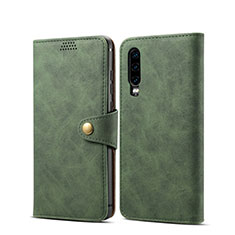 Funda de Cuero Cartera con Soporte Carcasa T06 para Huawei P30 Verde