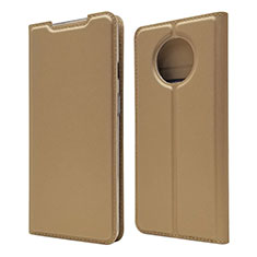 Funda de Cuero Cartera con Soporte Carcasa T06 para OnePlus 7T Oro