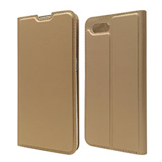 Funda de Cuero Cartera con Soporte Carcasa T06 para Oppo R17 Neo Oro