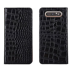 Funda de Cuero Cartera con Soporte Carcasa T06 para Samsung Galaxy A80 Negro