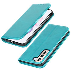 Funda de Cuero Cartera con Soporte Carcasa T06D para Samsung Galaxy S21 5G Azul Cielo