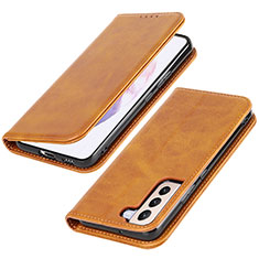 Funda de Cuero Cartera con Soporte Carcasa T06D para Samsung Galaxy S21 FE 5G Caqui