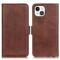 Funda de Cuero Cartera con Soporte Carcasa T07 para Apple iPhone 13 Marron