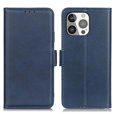 Funda de Cuero Cartera con Soporte Carcasa T07 para Apple iPhone 13 Pro Azul