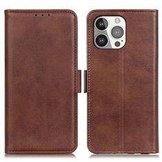 Funda de Cuero Cartera con Soporte Carcasa T07 para Apple iPhone 13 Pro Marron