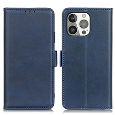 Funda de Cuero Cartera con Soporte Carcasa T07 para Apple iPhone 14 Pro Max Azul