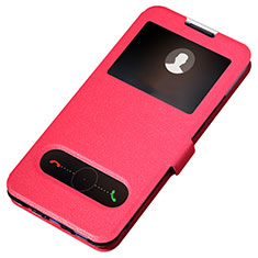 Funda de Cuero Cartera con Soporte Carcasa T07 para Huawei Honor V20 Rojo