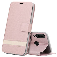 Funda de Cuero Cartera con Soporte Carcasa T07 para Huawei P30 Lite XL Oro Rosa