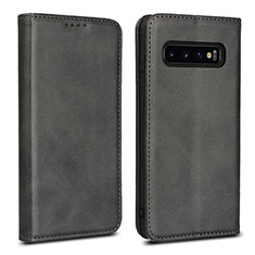 Funda de Cuero Cartera con Soporte Carcasa T07 para Samsung Galaxy S10 Negro