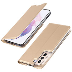 Funda de Cuero Cartera con Soporte Carcasa T07D para Samsung Galaxy S22 5G Oro