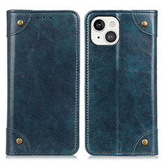 Funda de Cuero Cartera con Soporte Carcasa T08 para Apple iPhone 13 Azul