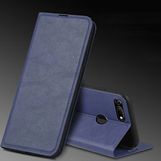 Funda de Cuero Cartera con Soporte Carcasa T08 para Huawei Honor V20 Azul