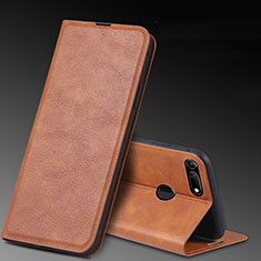 Funda de Cuero Cartera con Soporte Carcasa T08 para Huawei Honor V20 Naranja