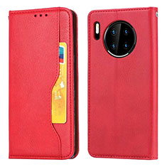 Funda de Cuero Cartera con Soporte Carcasa T08 para Huawei Mate 30E Pro 5G Rojo