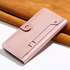 Funda de Cuero Cartera con Soporte Carcasa T08 para Oppo Find X2 Pro Oro Rosa