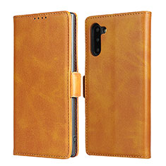 Funda de Cuero Cartera con Soporte Carcasa T08 para Samsung Galaxy Note 10 Naranja