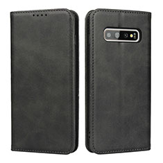 Funda de Cuero Cartera con Soporte Carcasa T08 para Samsung Galaxy S10 Plus Negro