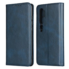 Funda de Cuero Cartera con Soporte Carcasa T08 para Xiaomi Mi Note 10 Pro Azul