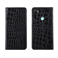 Funda de Cuero Cartera con Soporte Carcasa T08 para Xiaomi Redmi Note 8 Negro